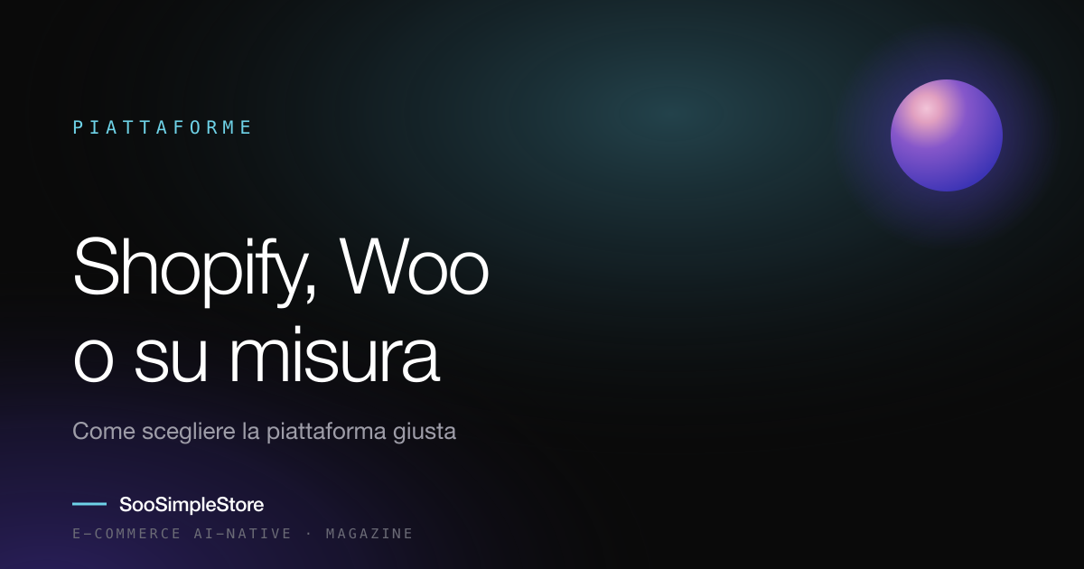 Shopify, WooCommerce o su misura: come scegliere davvero