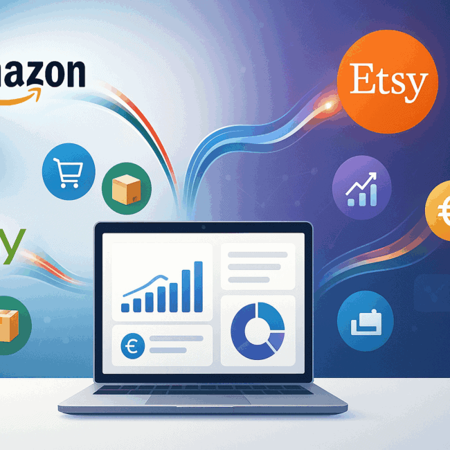 Come vendere su più marketplace contemporaneamente - dashboard unificata Amazon eBay Etsy